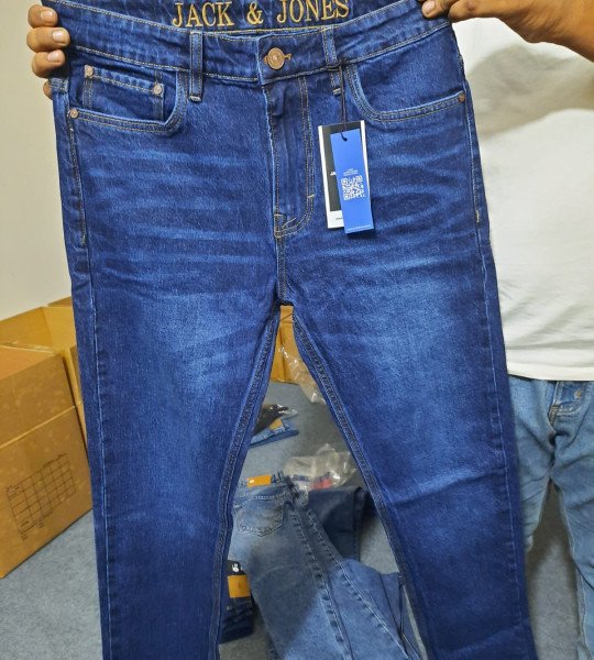 Original Export New Style Jack & Jones Denim Jeans Pant for Men.- Deep Color